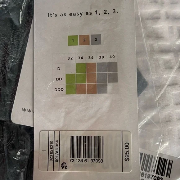 NWT All.You.LIVELY Black Wireless Bra, Fits 32 DD/DDD, 34 D/DD - Picture 3 of 3